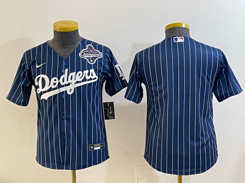Youth Los Angeles Dodgers Blank Blue Stripe Game 2026 Nike MLB Jersey style 04